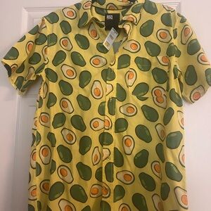 RSQ Yellow Avocado Print Shirt